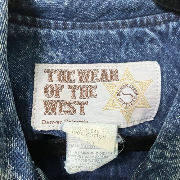 Vintage Wear of the West Duster Coat Denim Acid Wash Medium Made in USA Rodeo - Picture 3 of 16